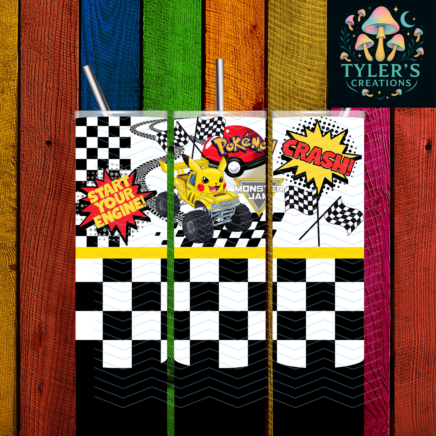 20oz Cartoon Monster Truck Tumbler
