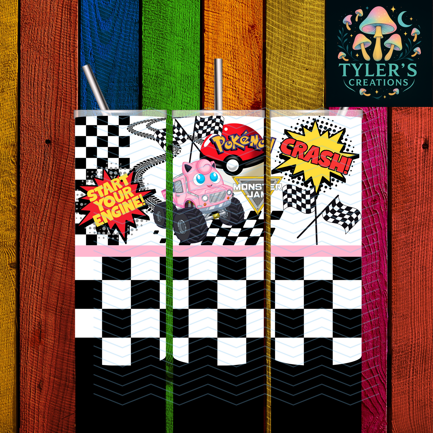 20oz Cartoon Monster Truck Tumbler