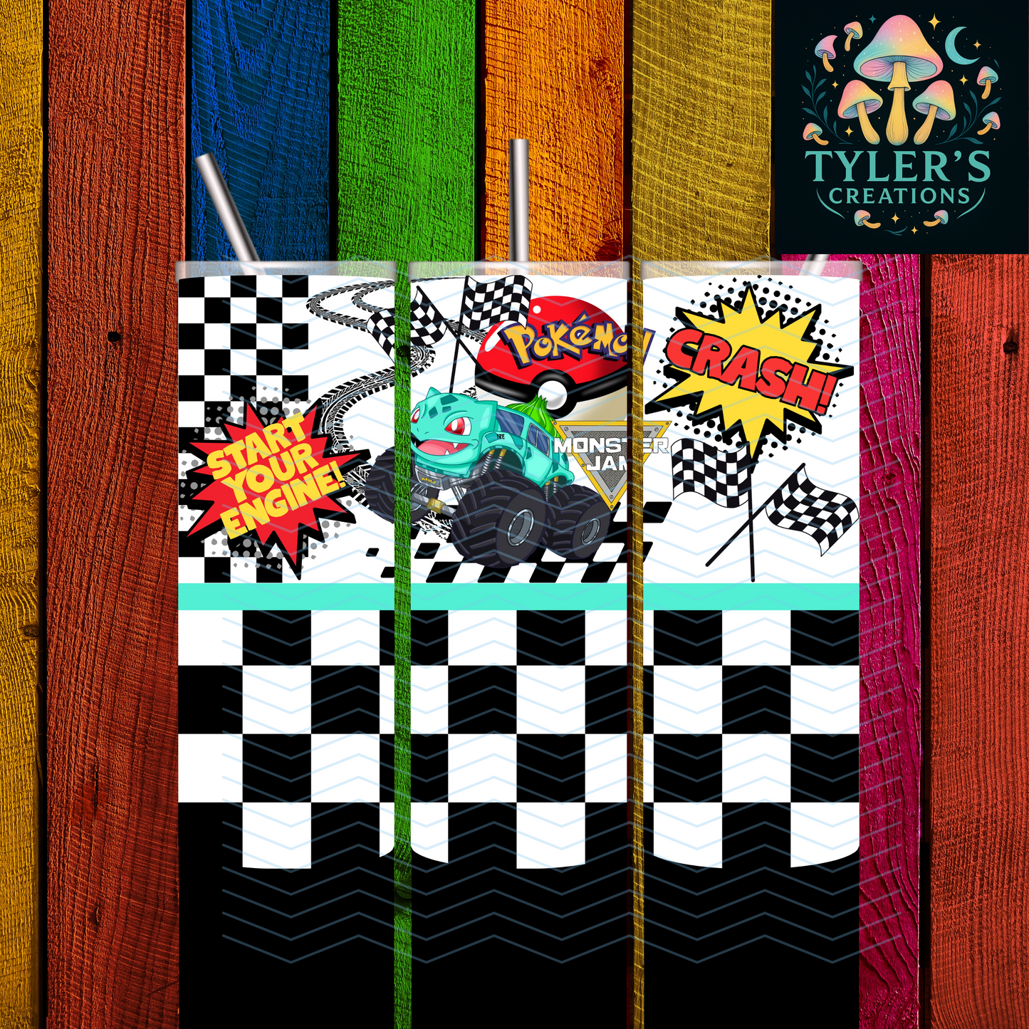 20oz Cartoon Monster Truck Tumbler