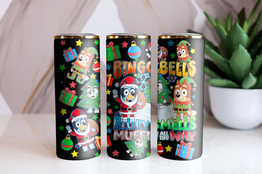 20oz Christmas Blue Dog Tumbler