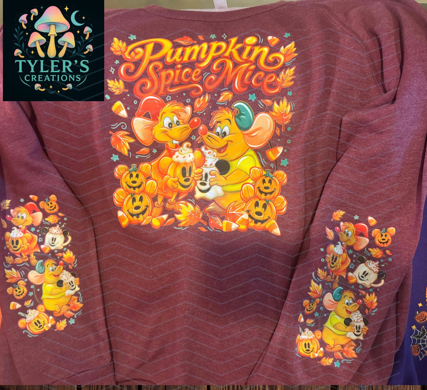Pumpkin Spice Mice Sweat Shirt W/Sleeves