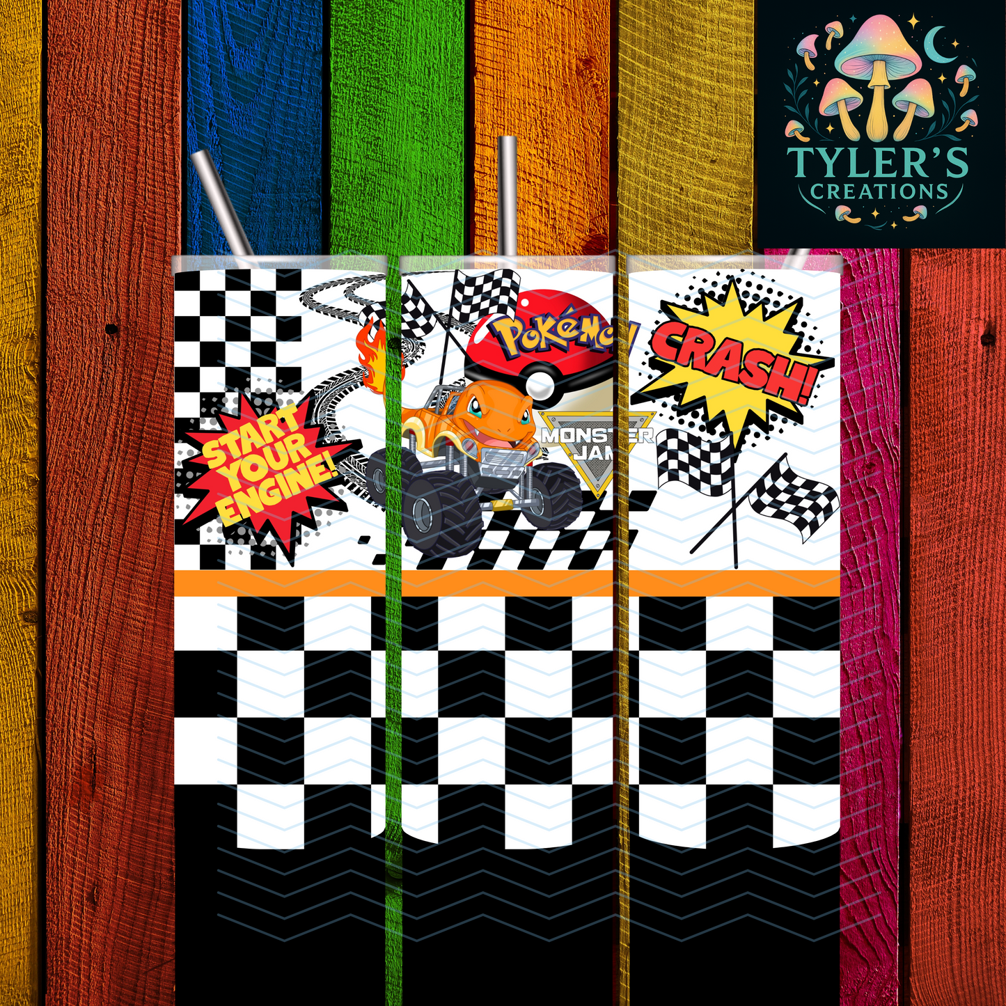 20oz Cartoon Monster Truck Tumbler